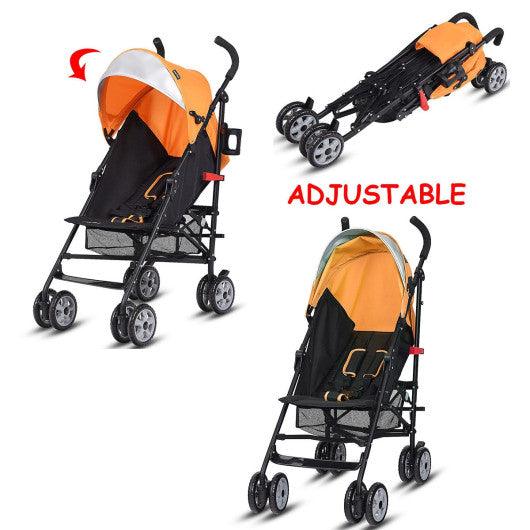 Folding Lightweight Baby Toddler Umbrella Travel Stroller-Orange