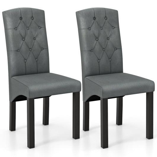 Modern Dining Chair with High Backrest High-density Sponge Cushion-Dark Gray