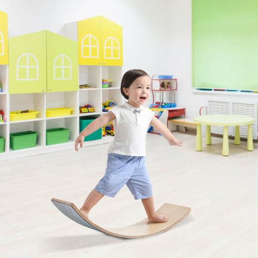 Wooden Wobble Balance Board Kids with Felt Layer-Natural