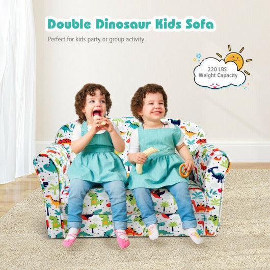 Double Kids Dinosaur Sofa Children Armrest Couch