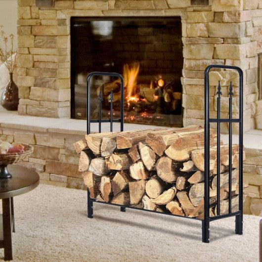 4 Feet Outdoor Heavy Duty Steel Firewood Wood Storage Rack