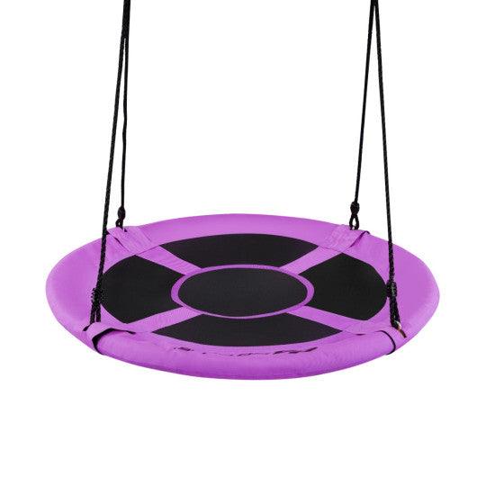 40 Inch Flying Saucer Tree Swing Indoor Outdoor Play Set-Purple