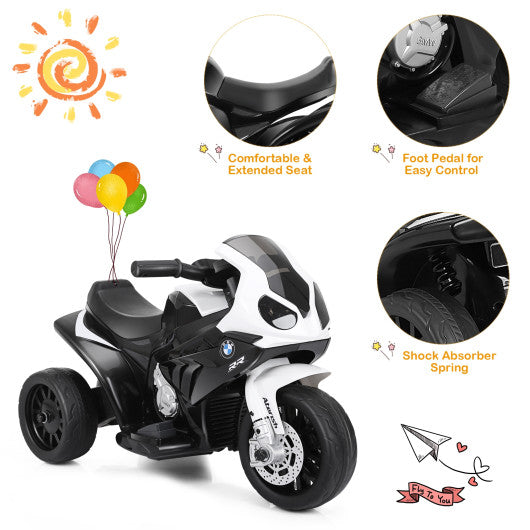 6V Kids 3 Wheels Riding BMW Licensed Electric Motorcycle-Black