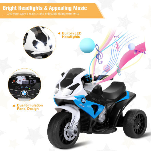 6V Kids 3 Wheels Riding BMW Licensed Electric Motorcycle-Blue