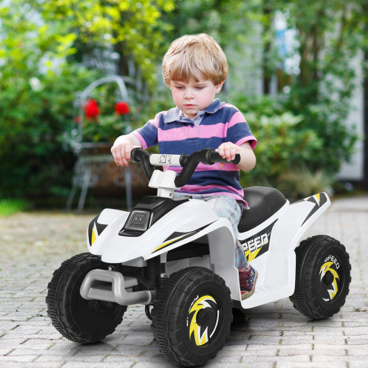 6V Kids Electric ATV 4 Wheels Ride-On Toy-White