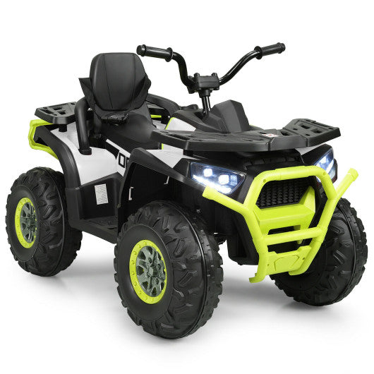 12 V Kids Electric 4-Wheeler ATV Quad with MP3 and LED Lights-White