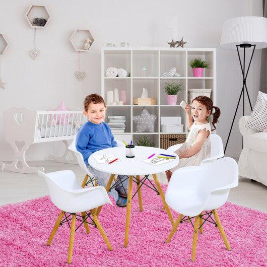 5 Piece Kids Modern Round Table Chair Set